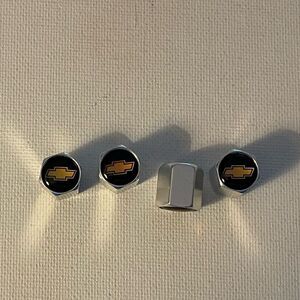 Chevrolet Logo valve Stem caps in Silver set of 4 NWT